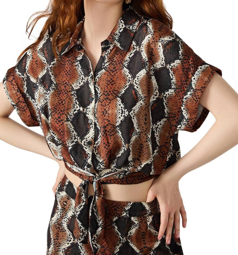 NEW STEVE MADDEN women';s tori top in brown multi